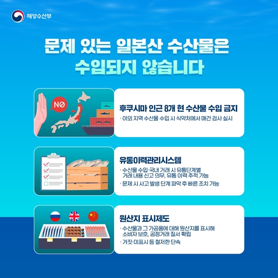 수산물 방사능 검사 우리 수산물 안전합니다