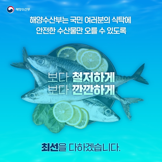 수산물 방사능 검사 우리 수산물 안전합니다