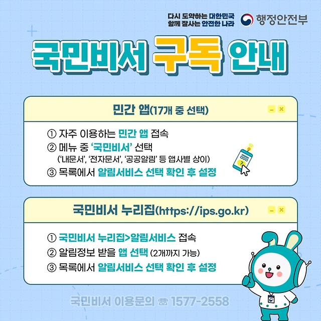 국민비서 ‘구삐’가 알려주는 국민비서 구독생활