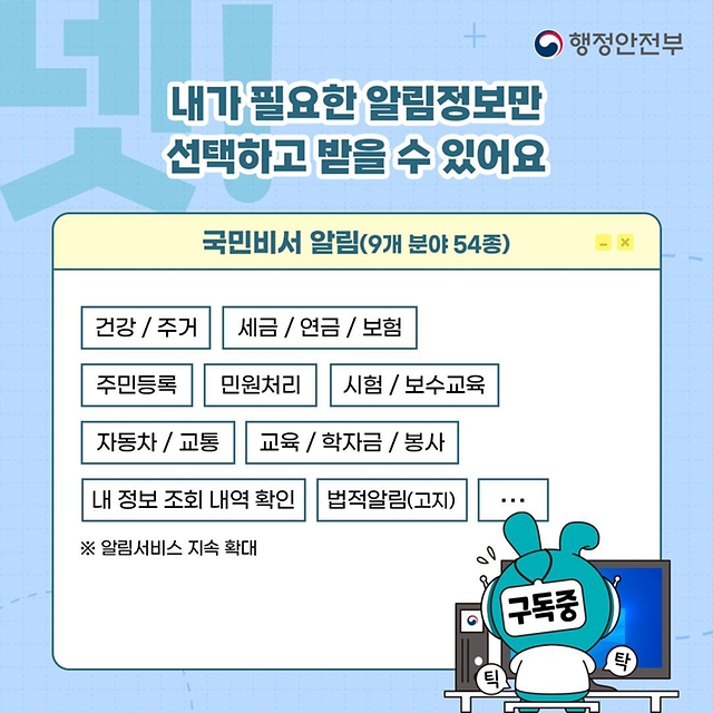 국민비서 ‘구삐’가 알려주는 국민비서 구독생활