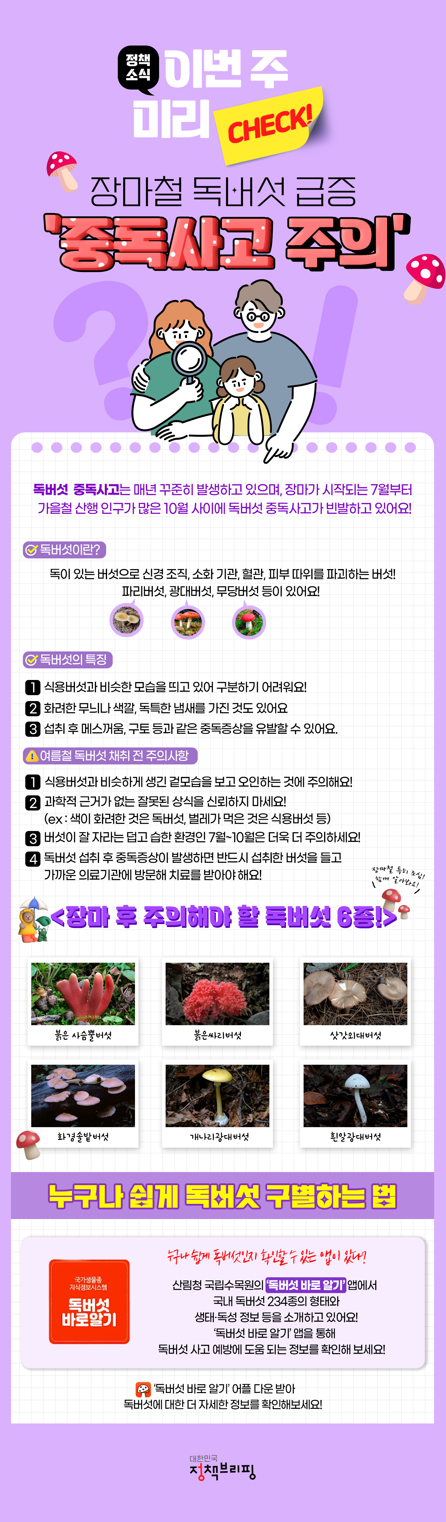 [미리체크] 여름에 특히 조심! 독버섯 고르는 법 하단내용 참조