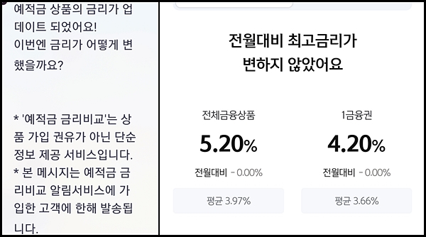 '예금상품 비교 추천서비스'이것저것을 살펴볼 수 있다. <출처= 카카오뱅크 >