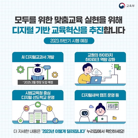 2023년 하반기 교육정책 이렇게 달라집니다