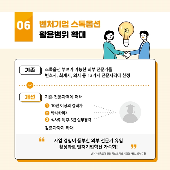 중소벤처기업부 2023 상반기 규제개선 대표사례