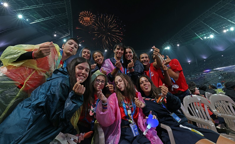 The 2023 Saemangeum 25th World Scout Jamboree K-Pop Super Live, held at the Seoul World Cup Stadium in Mapo-gu, Seoul on the 11th, is followed by fireworks. (Photo = Ministry of Culture, Sports and Tourism)