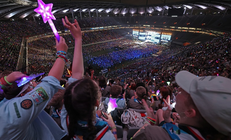 On the 11th, at the Seoul World Cup Stadium in Mapo-gu, Seoul, the New Jeans stage is unfolding at the K-Pop Super Live performance of the 25th World Scout Jamboree 2023 Saemangeum.  (Photo = Ministry of Culture, Sports and Tourism)