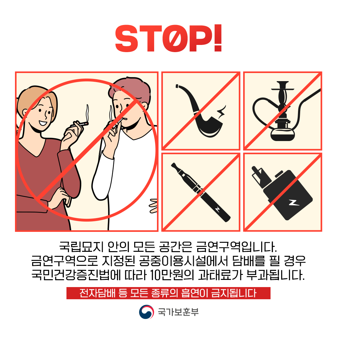 국립묘지에서 이런 행동은 STOP!