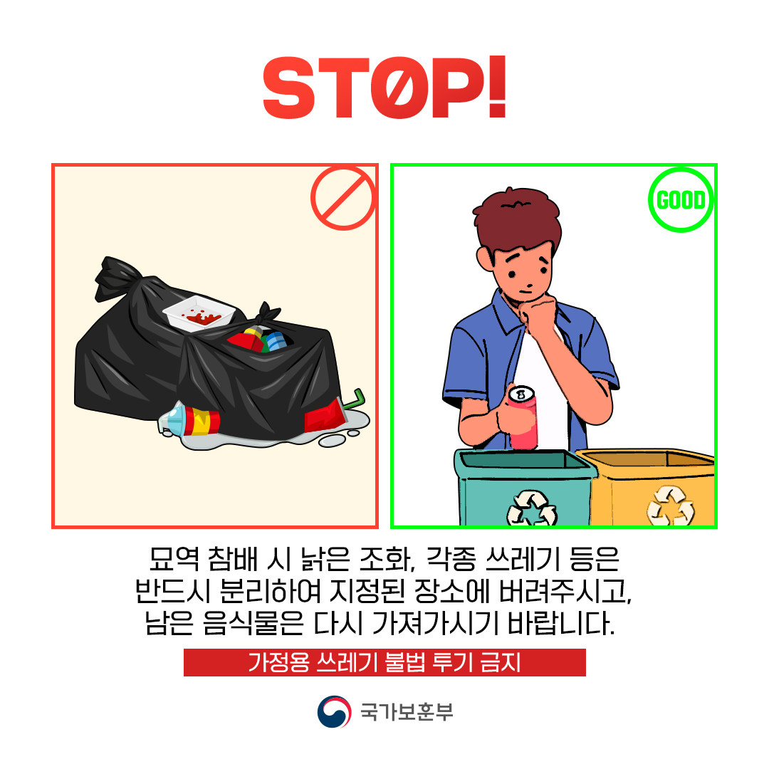 국립묘지에서 이런 행동은 STOP!