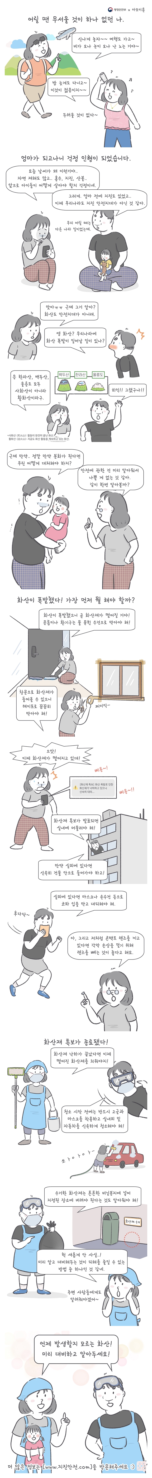 안전취약계층 조력자 행동요령 및 화산재 낙하 시 행동요령