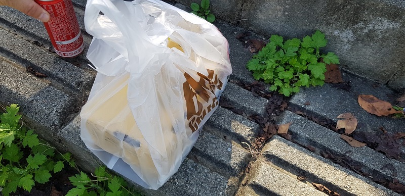 종이상자 안에서 꺼낸 치킨과 음료수