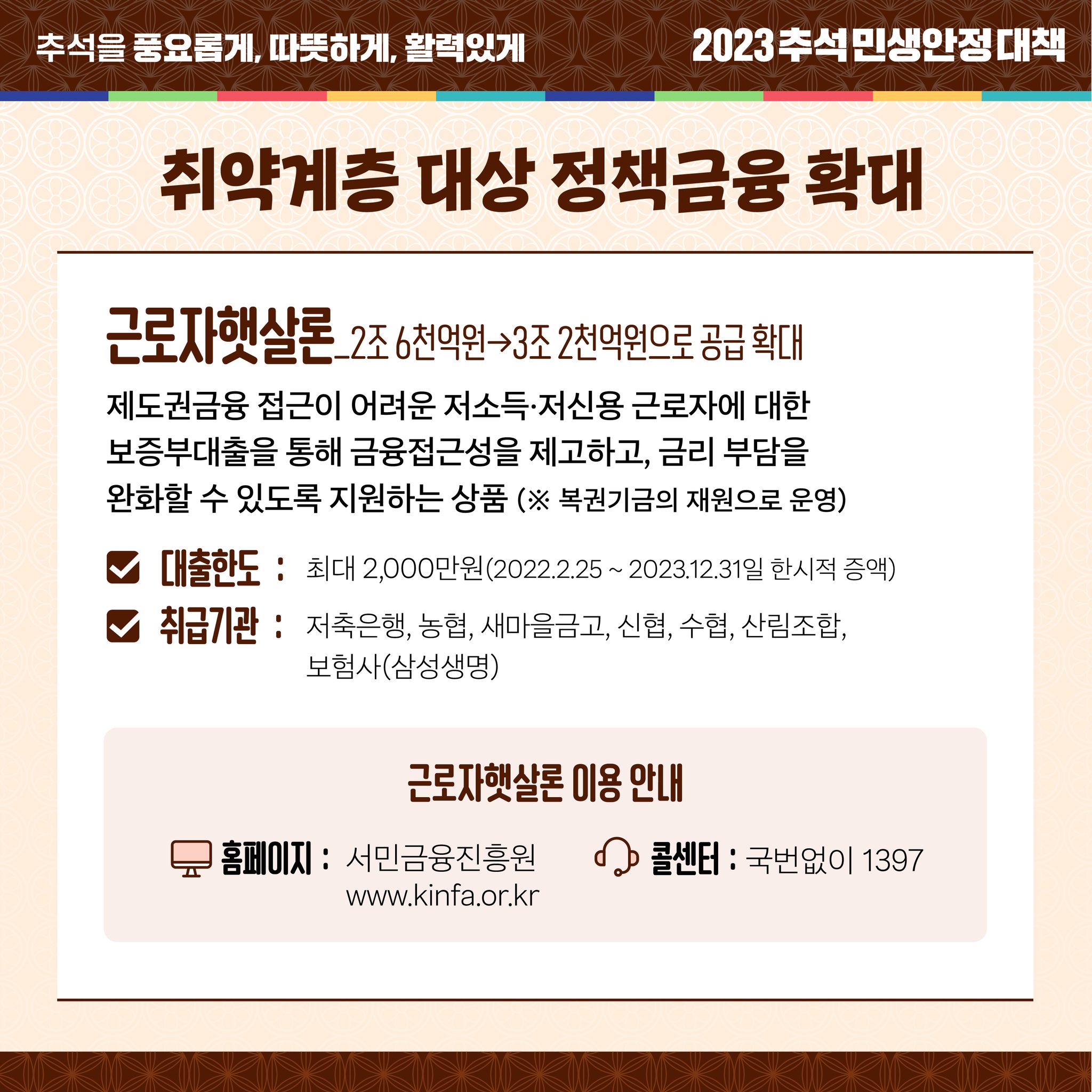 소상공인·중소기업·취약계층 추석 명절 금융지원 알려드립니다
