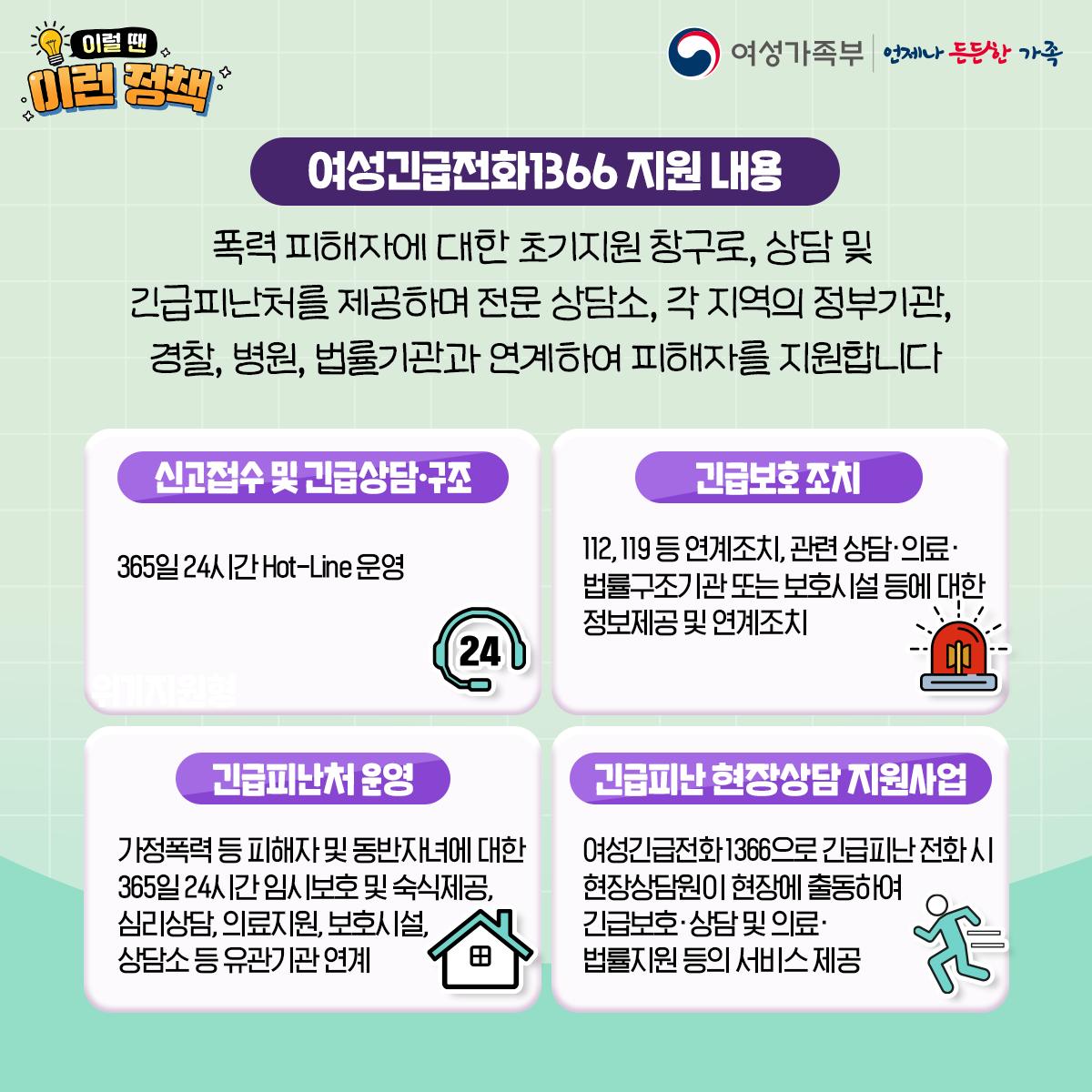 [이럴 땐 이런 정책] 여성긴급전화 1366