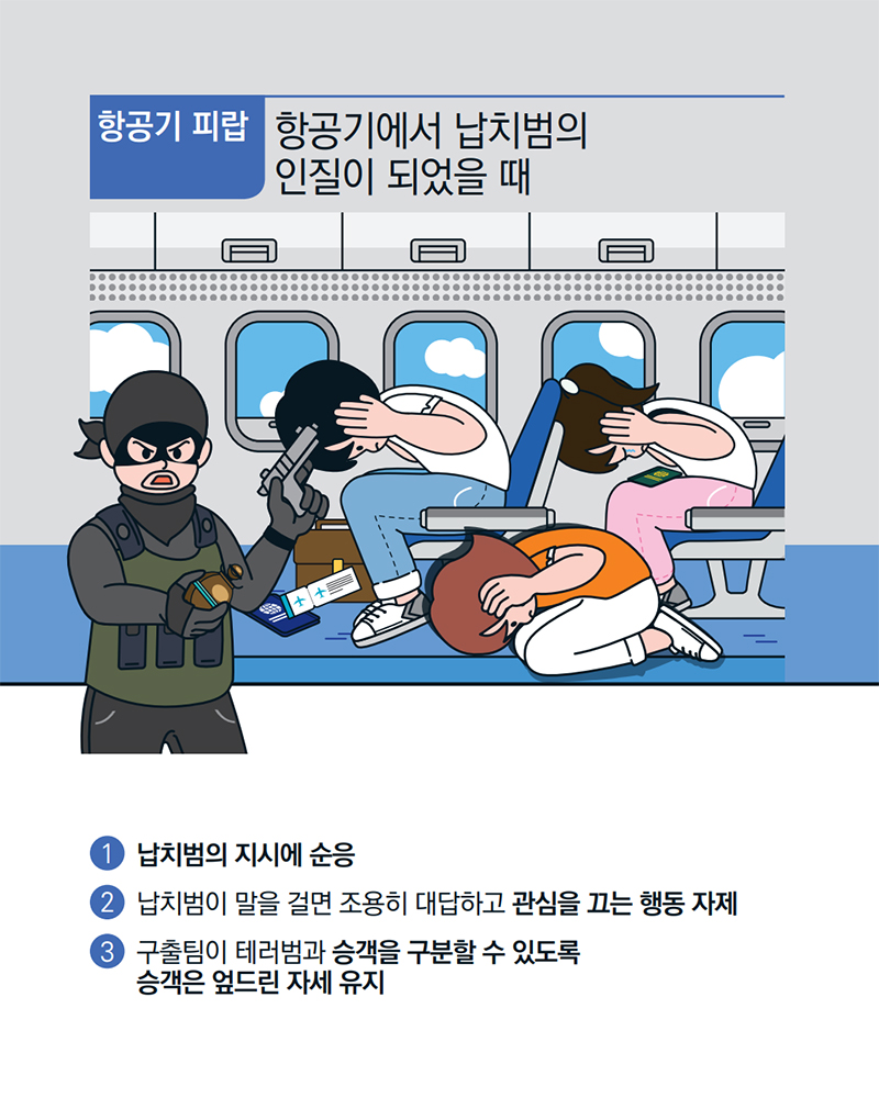 [기억해요! 테러유형별 행동요령] 항공기 피랍 ⑨ 하단내용 참조