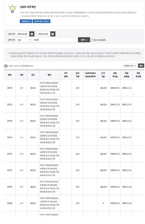 심평원의 진료비 사전 확인 서비스를 이용하면 내 병원비가 어느 정도 나올 지 가늠이 가능해진다.(출처=건강보험심사평가원. www.hira.or.kr)