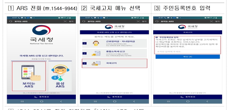 ARS 전화를 이용한 서비스.(이하 사진 출처=국세청)