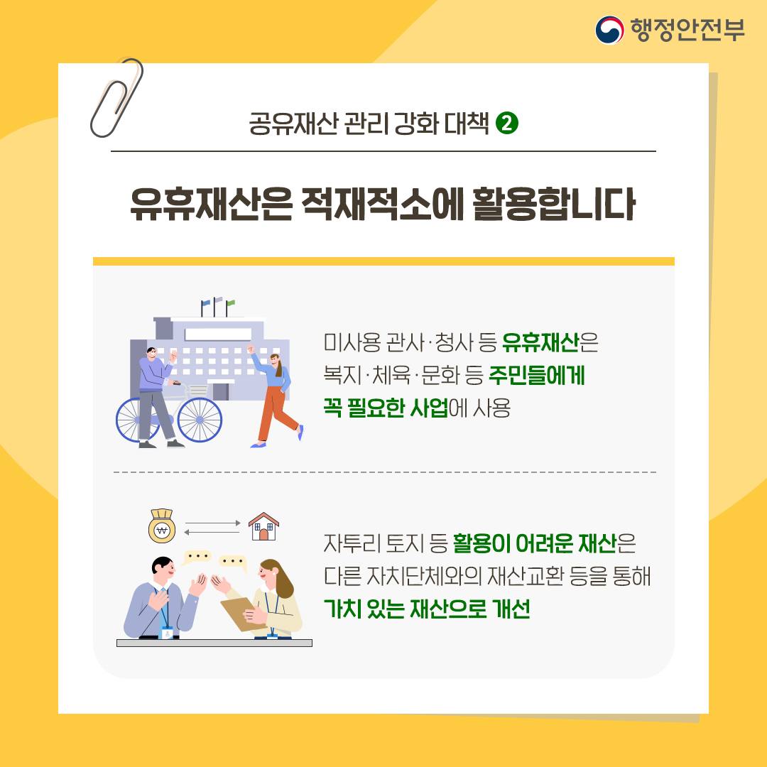 지방재정 건전화를 위해 공유재산 관리를 강화합니다!