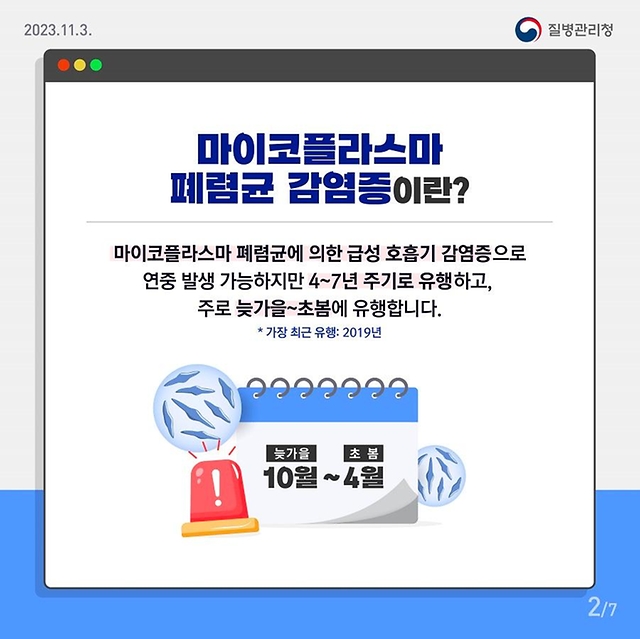 어린이 폐렴의 원인 중 하나 마이코플라스마 폐렴균 감염증