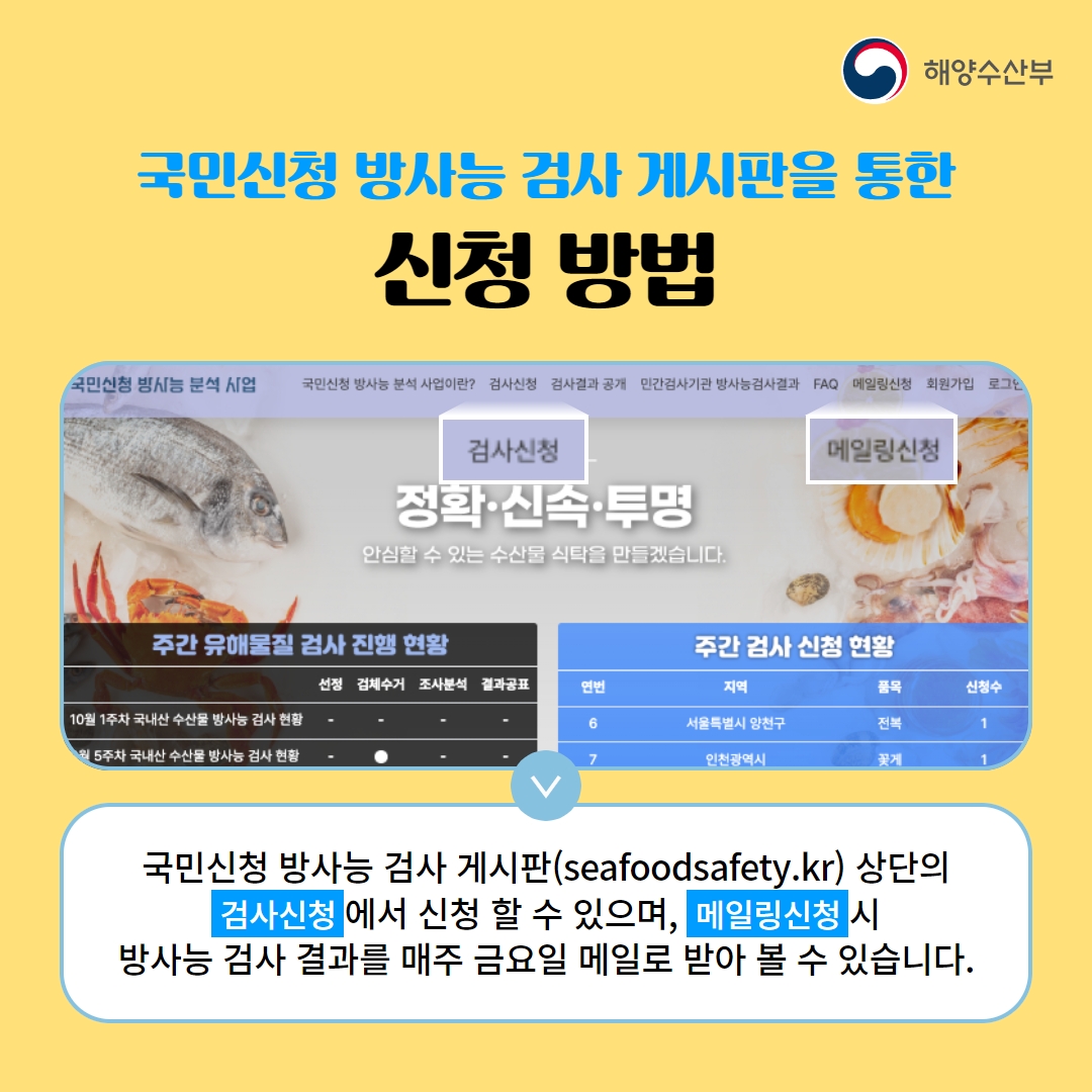 우리 바다, 수산물 안전…내 손으로 확인해요!