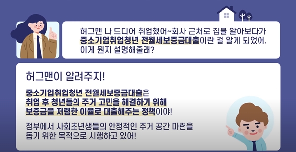 중소기업취업청년 전세자금대출.(출처=HUG 유튜브 채널)