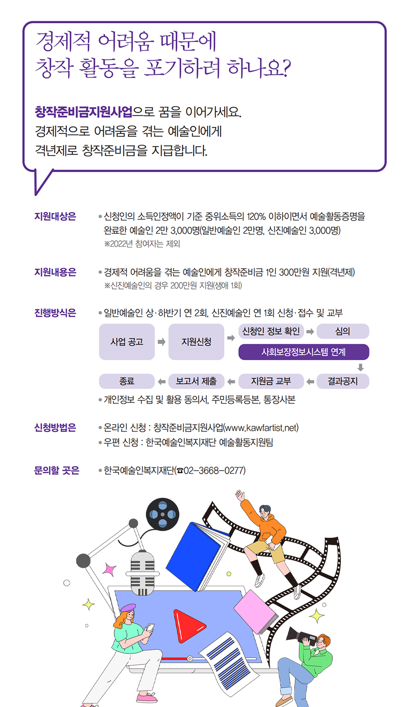 경제적 어려움 때문에 창작 활동을 포기하려 하나요? 하단내용 참조