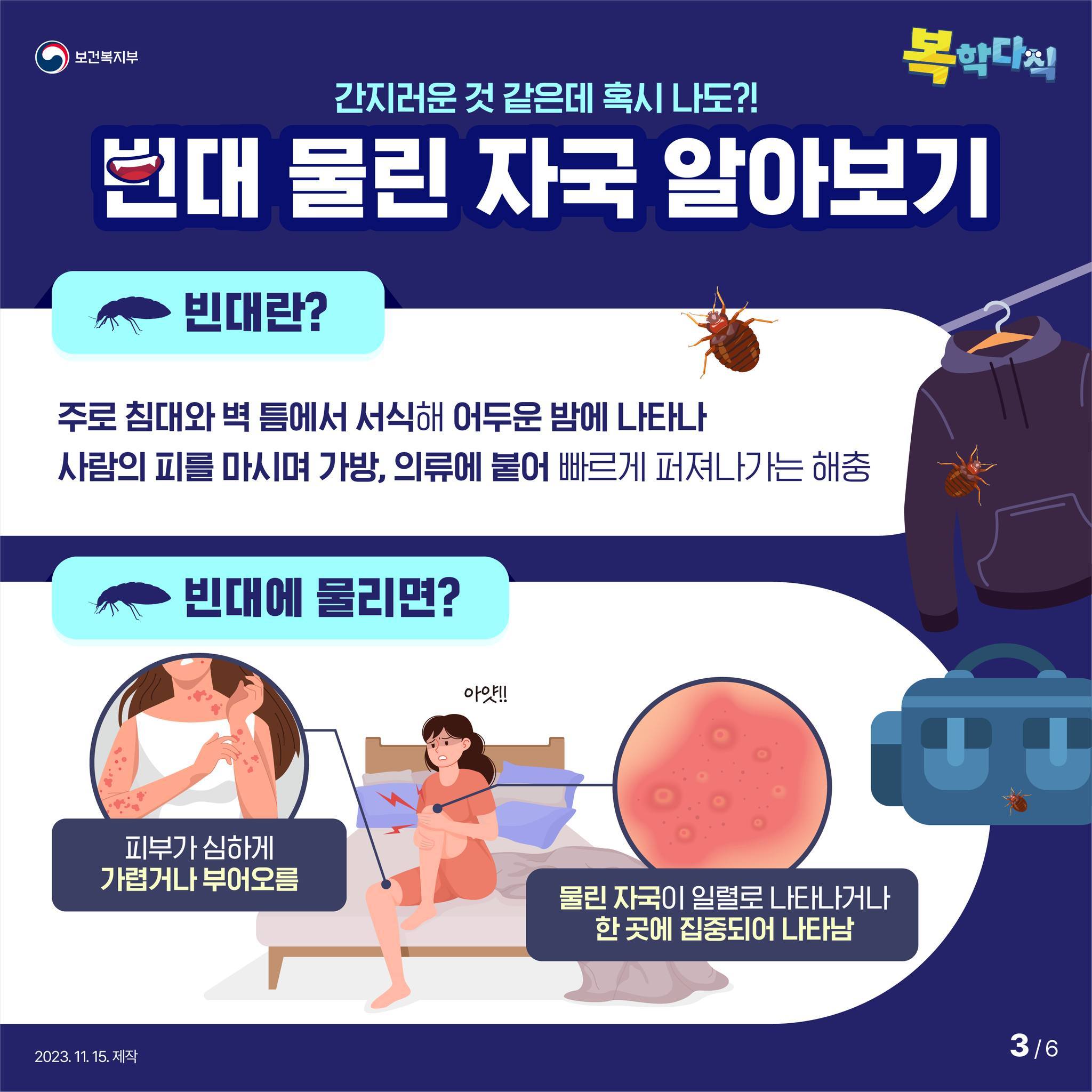 빈대 물린 자국 확인과 대처법