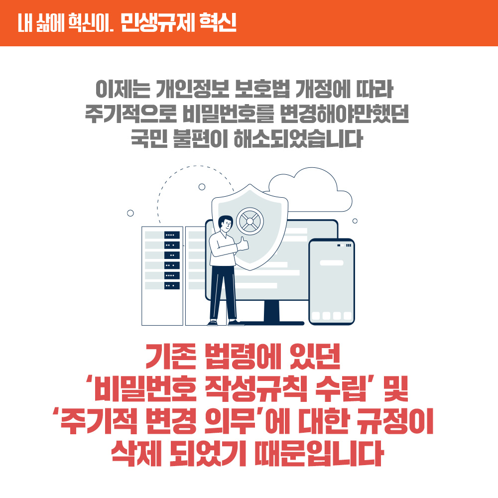 [민생규제 혁신] 인터넷 포털 등에서의 비밀번호 변경 의무 완화