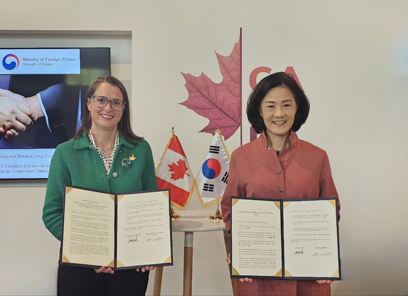 한국과 캐나다는 지난 3일 COP28 계기로 기후 협력 강화를 위한 MOU를 체결했다. (사진=외교부)