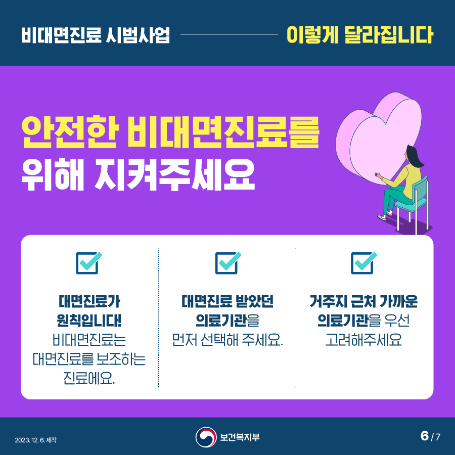 비대면진료 시범사업 이렇게 달라집니다!