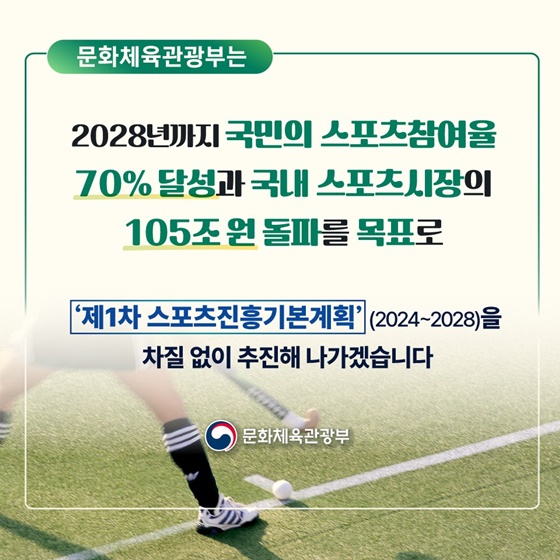 ‘제1차 스포츠진흥기본계획’(2024~2028) 발표