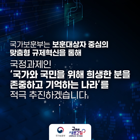 국가보훈부 2023년 하반기 규제혁신 대표사례