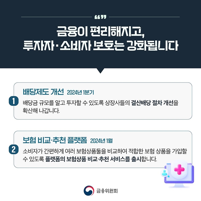 [2024년 새해부터 달라지는 금융제도 ②] 금융이 편리해지고 투자자·소비자 보호는 강화됩니다