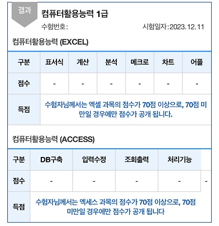 여러 번의 도전 끝에 합격한 컴퓨터 활용 능력 1급