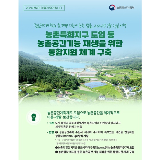 2024년 농림축산식품부 달라지는 제도