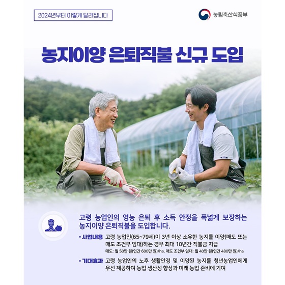2024년 농림축산식품부 달라지는 제도