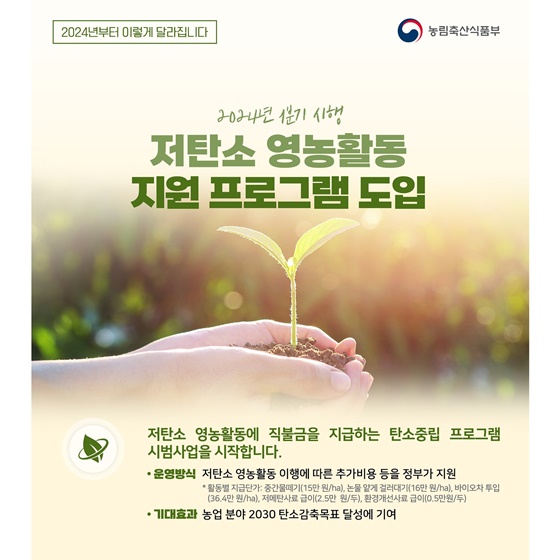 2024년 농림축산식품부 달라지는 제도