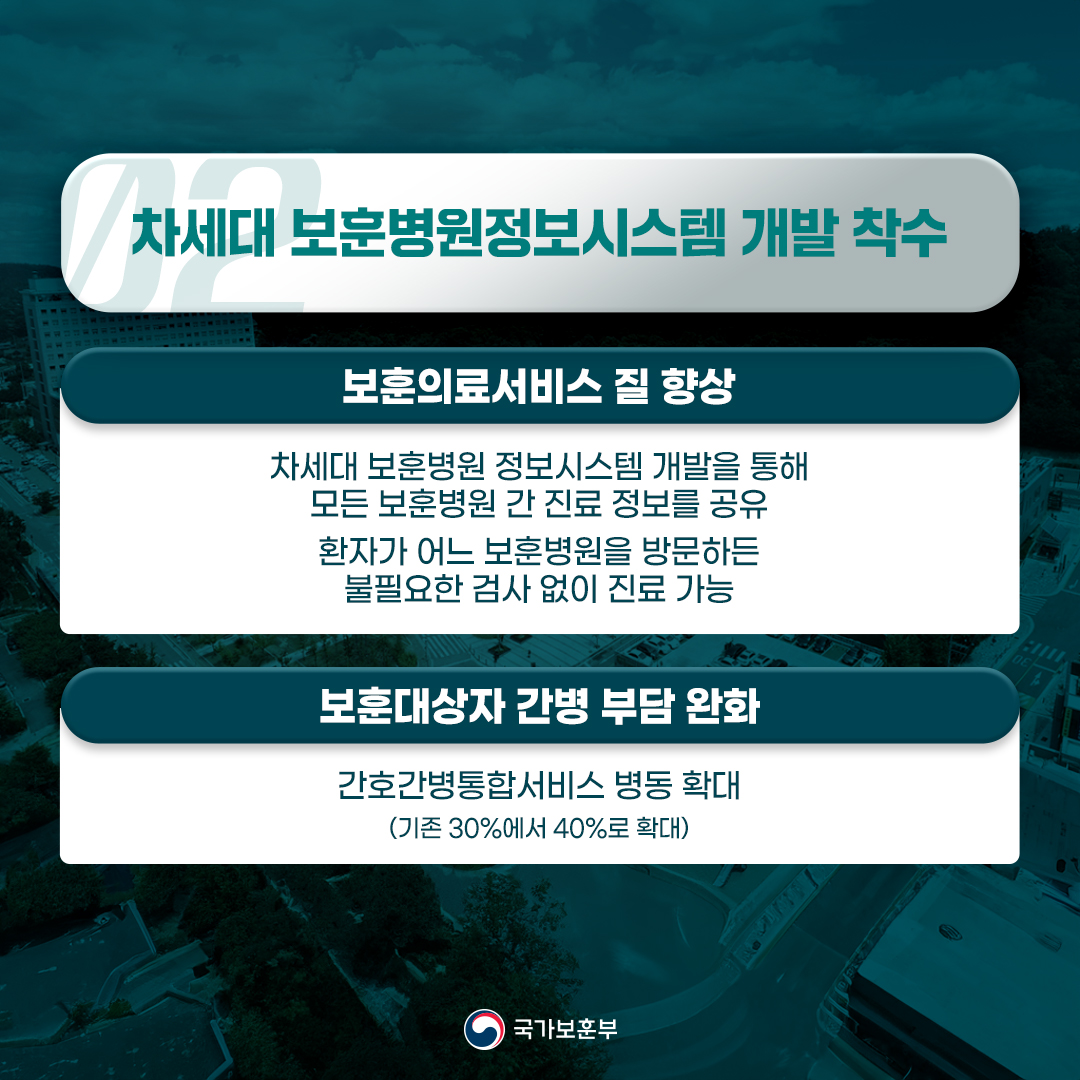 국가유공자의 평생 건강을 돕겠습니다