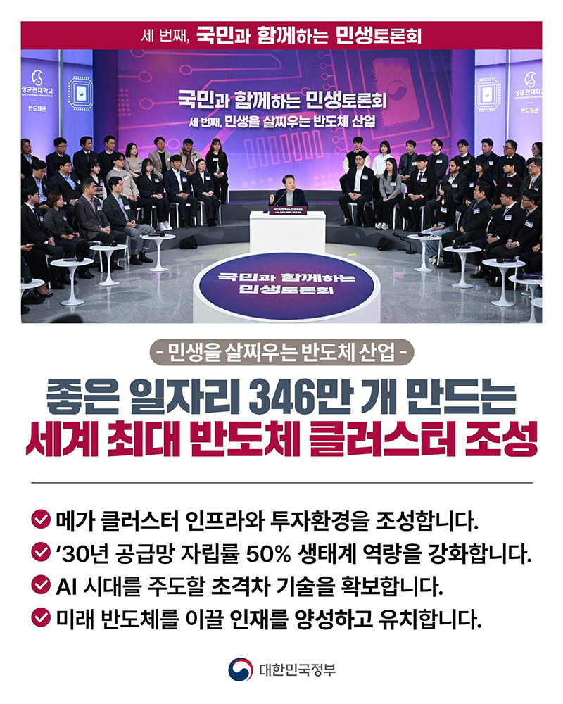 [2024 국민과 함께하는 민생토론회] 민생을 살찌우는 반도체 산업 하단내용 참조