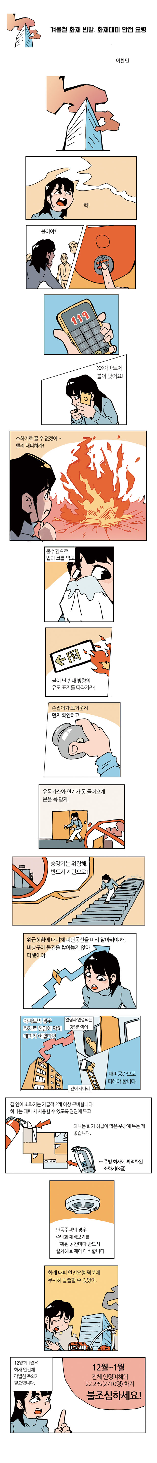겨울철 화재 빈발, 화재대피 안전 요령