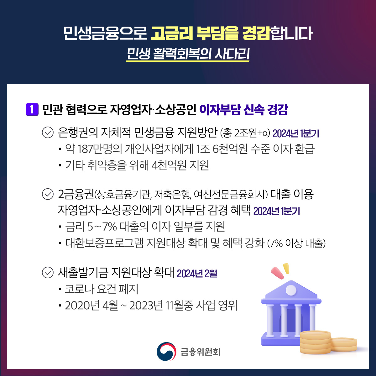 [2024 국민과 함께하는 민생토론회] 상생의 금융, 기회의 사다리 확대 금융정책 방안