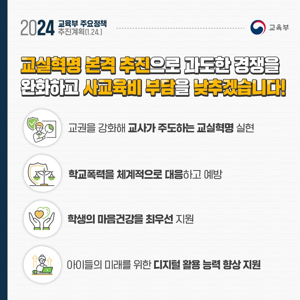 교육개혁으로 사회 난제를 해결하겠습니다!