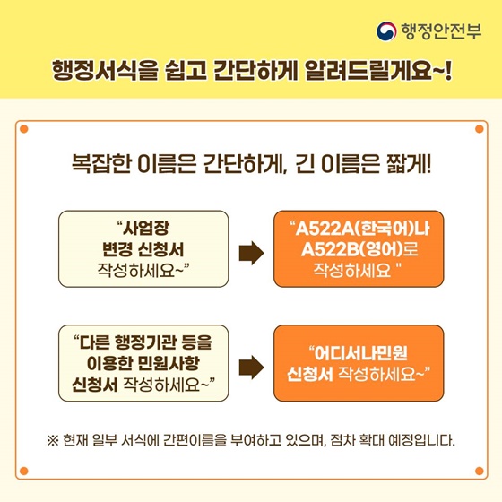 ‘간편이름 및 QR코드 부여’ 서류 신청·발급 이제 간편하게 이용하세요~