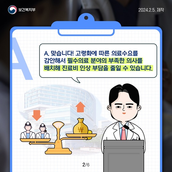 필수의료를 살리기 위해 의료인력을 확충합니다!