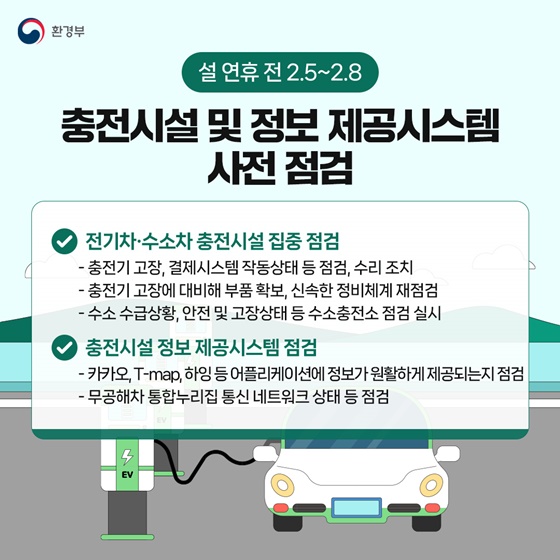 설 연휴기간 전기·수소차 충전 특별 대책을 추진합니다