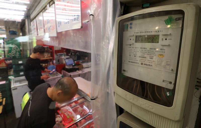 서울 시내 전통시장에 전자식 전력량계가 설치돼 있는 모습.(ⓒ뉴스1, 무단 전재-재배포 금지)