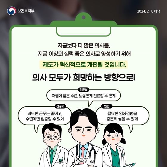 의료 질 향상, 환자 안전을 위해 수련제도를 혁신합니다!