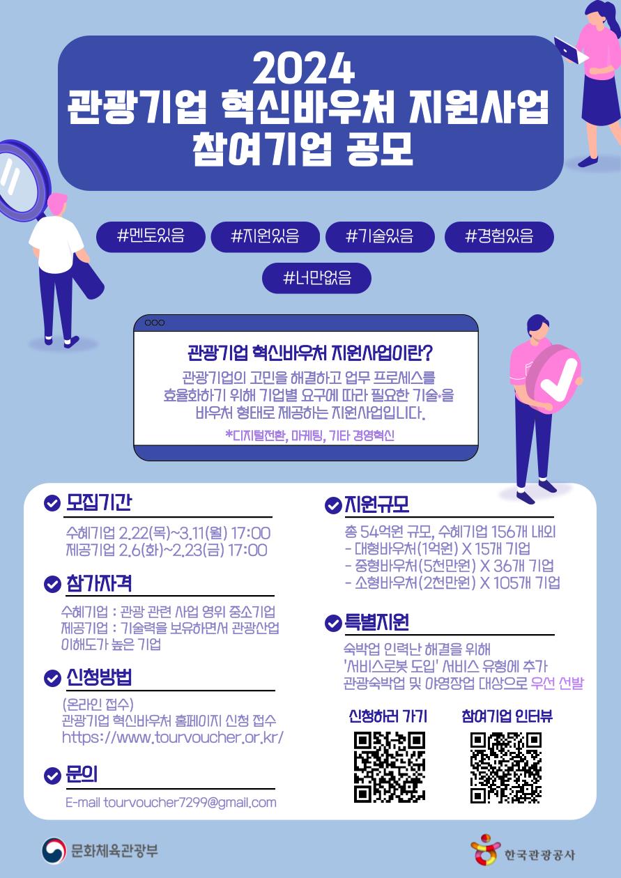 2024년 관광기업 혁신바우처 지원사업 포스터.(사진=문화체육관광부)