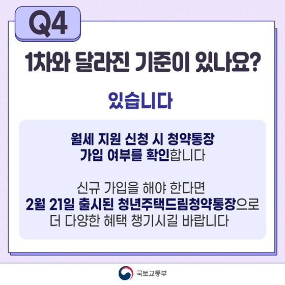 청년월세 특별지원 2차 지원사업 Q&A