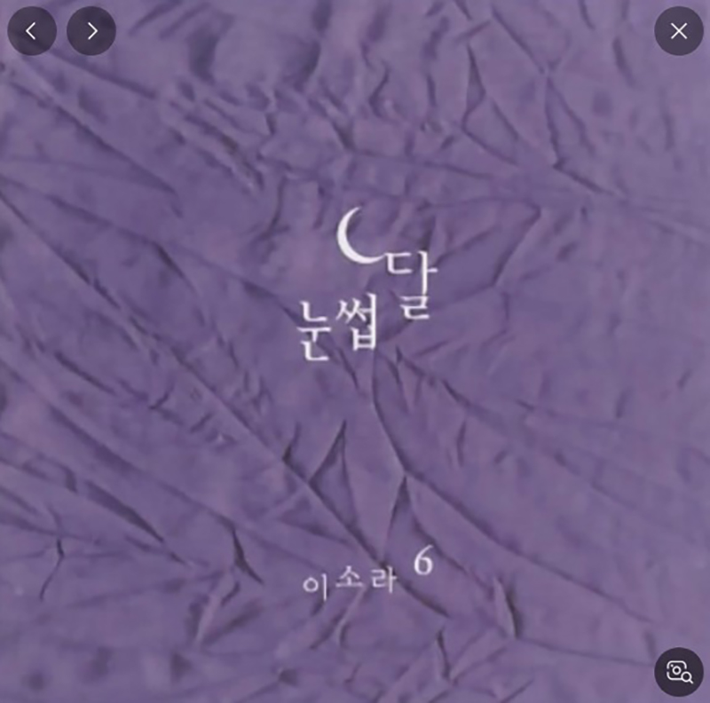 ‘바람이 분다’가 수록된 2004년 이소라 6집 앨범 ‘눈썹달’. CD 겉면에 초승달 하나만 달랑 그려져 있다.