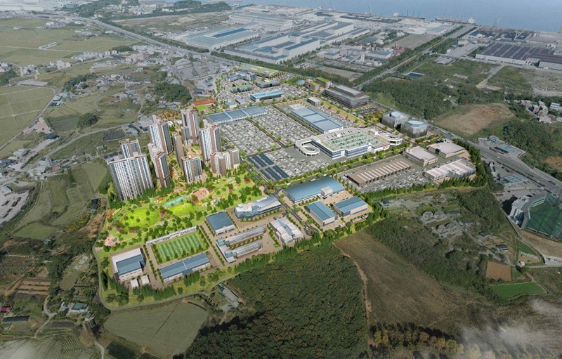 Bird's eye view of Dangjin Corporate Innovation Park proposal