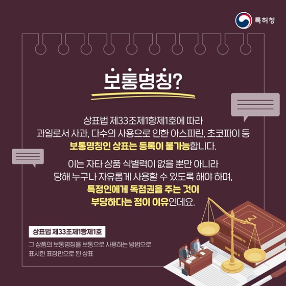 [어바웃특허] 보통명칭도 상표로 등록이 될까?